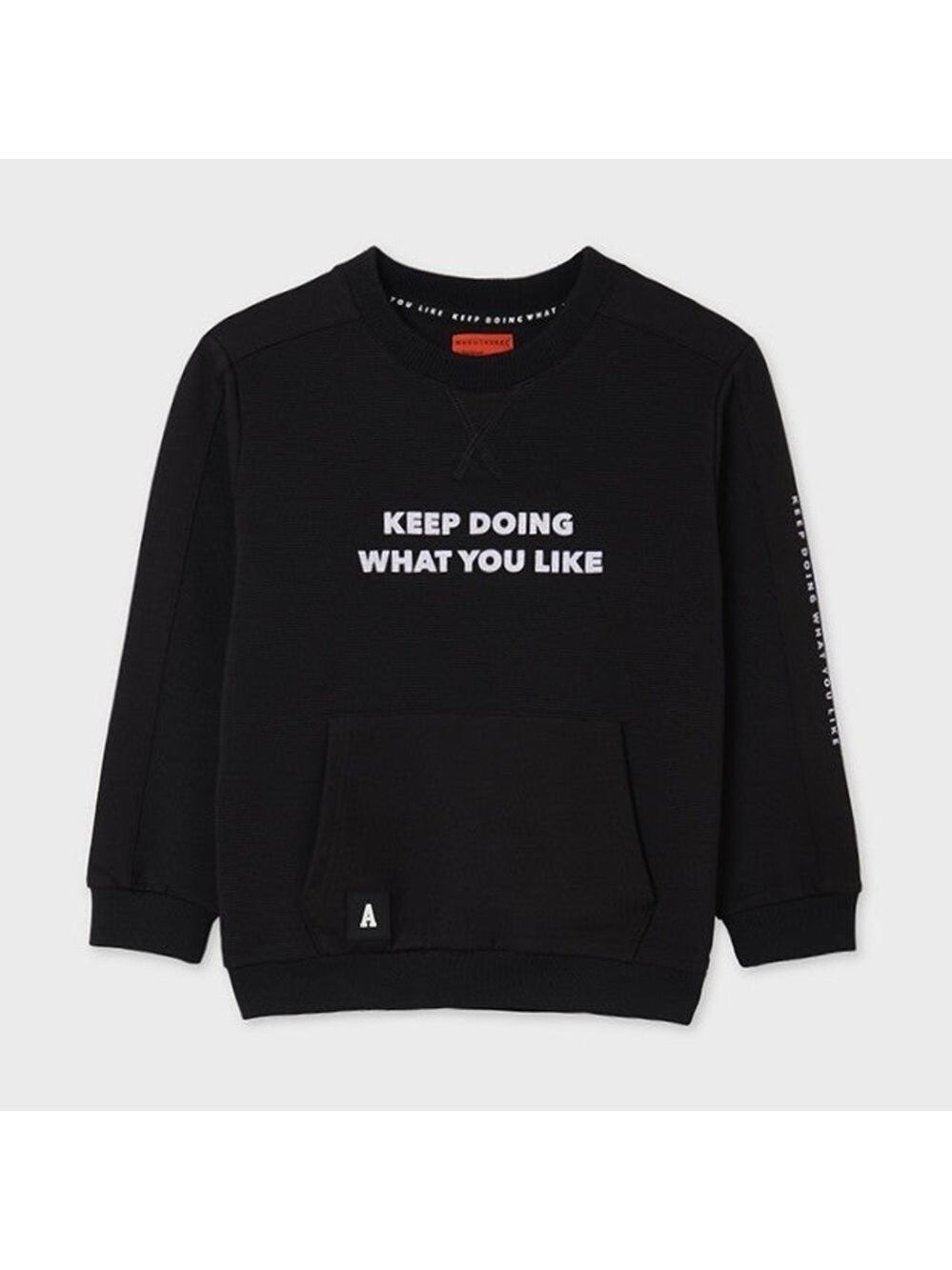 Size 14 Boys Mayoral Black Sweatshirt with Motivational Text